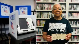 Atlanta woman uses her poll tax exemption card to educate others about their right to vote